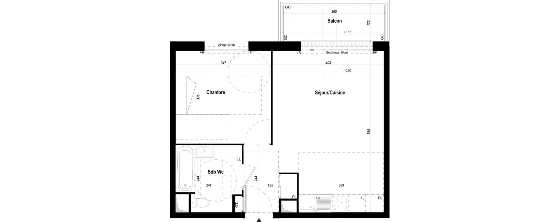 Appartement T2 de 42,65 m2 &agrave; Mantes-La-Jolie Les martraits