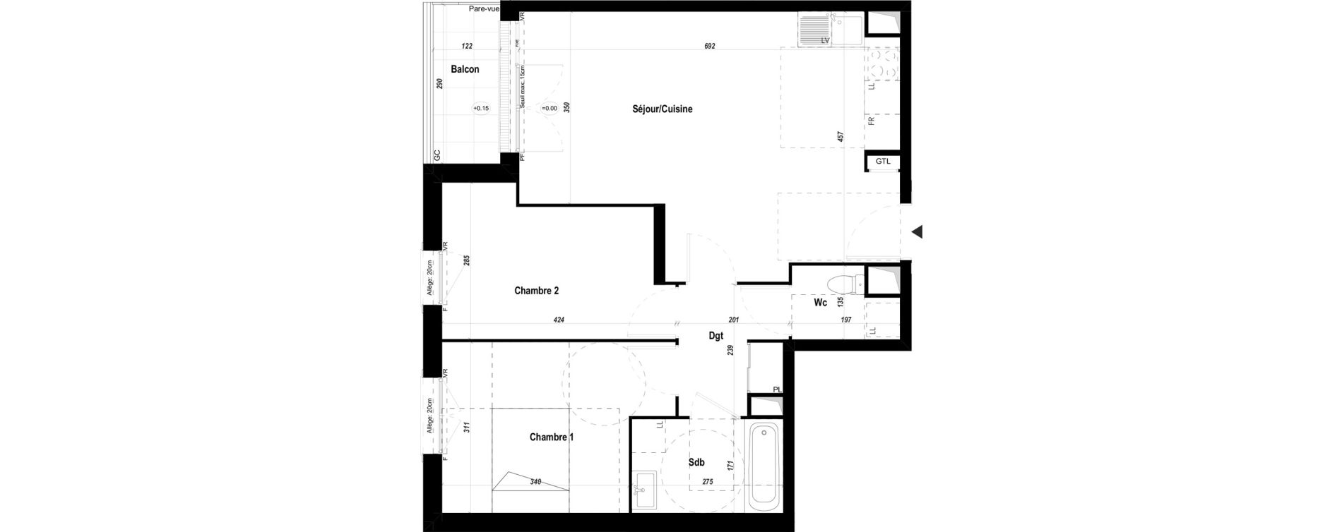 Appartement T3 de 62,30 m2 &agrave; Mantes-La-Jolie Les martraits