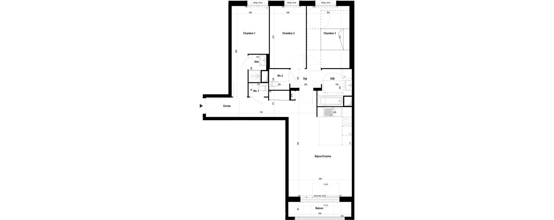 Appartement T4 de 79,06 m2 &agrave; Mantes-La-Jolie Les martraits