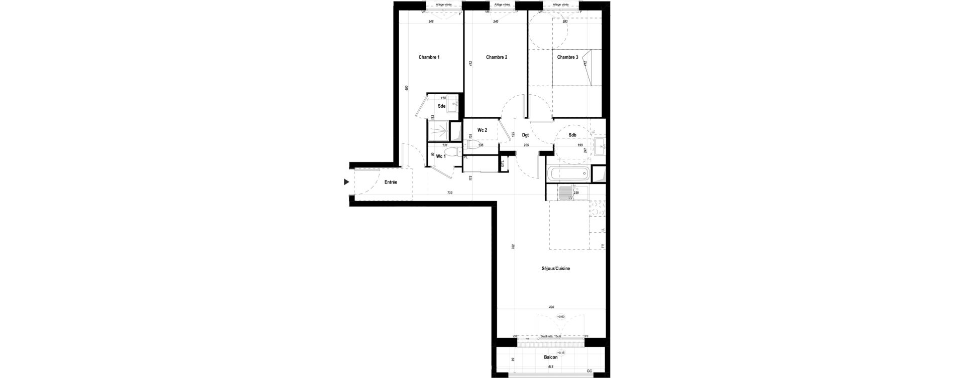 Appartement T4 de 79,06 m2 &agrave; Mantes-La-Jolie Les martraits