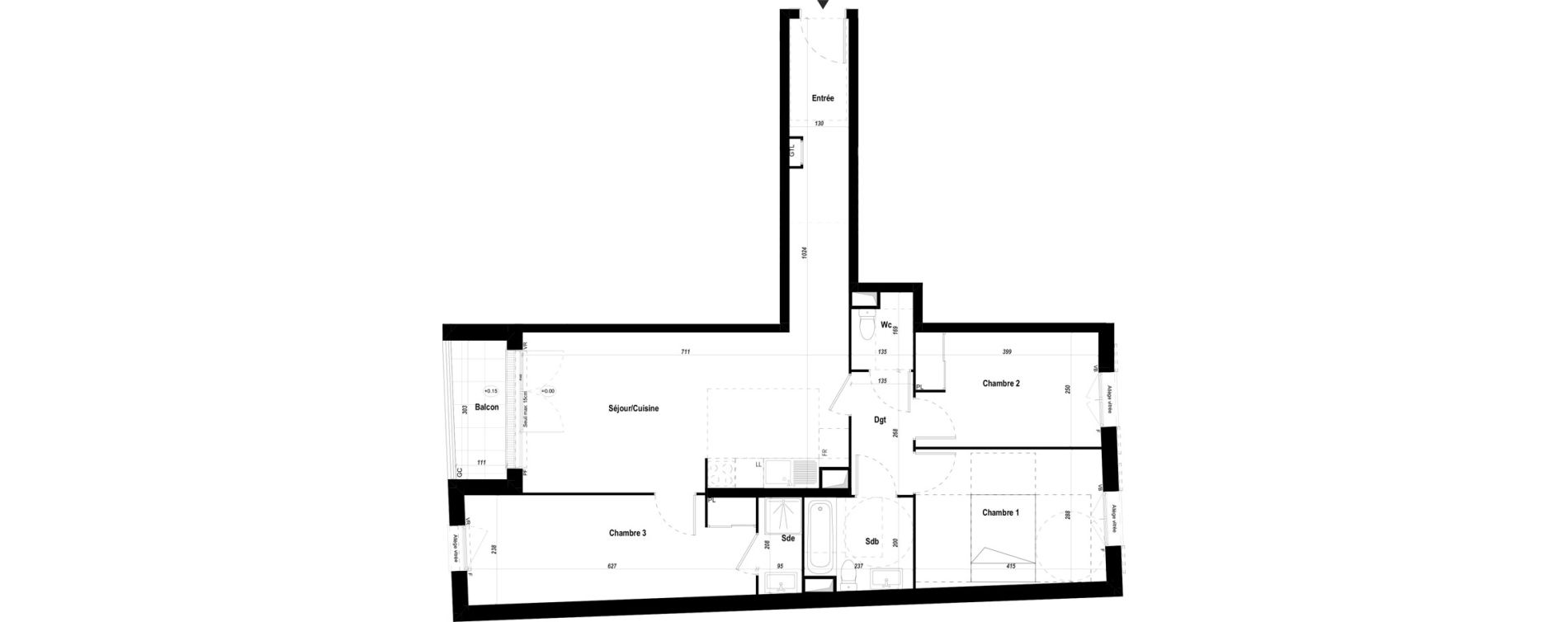 Appartement T4 de 81,70 m2 &agrave; Mantes-La-Jolie Les martraits