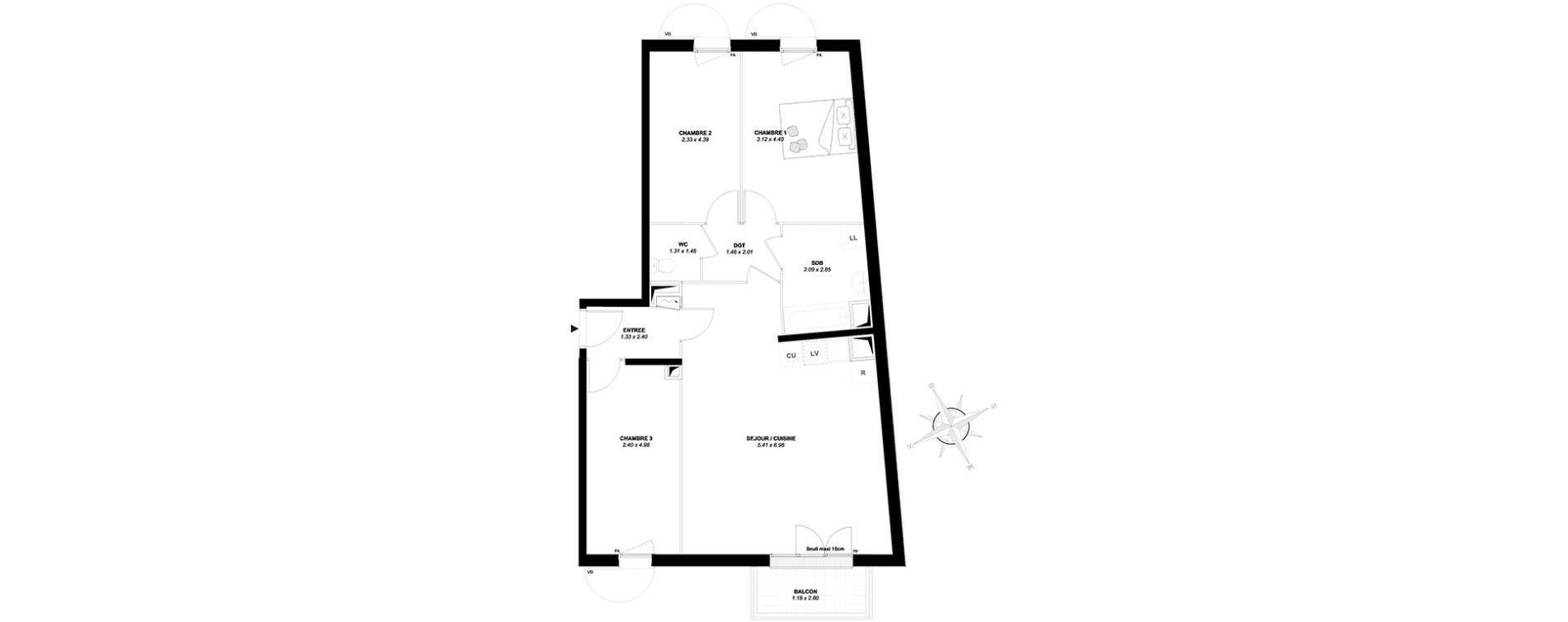 Appartement T4 de 80,52 m2 &agrave; Mantes-La-Ville Centre