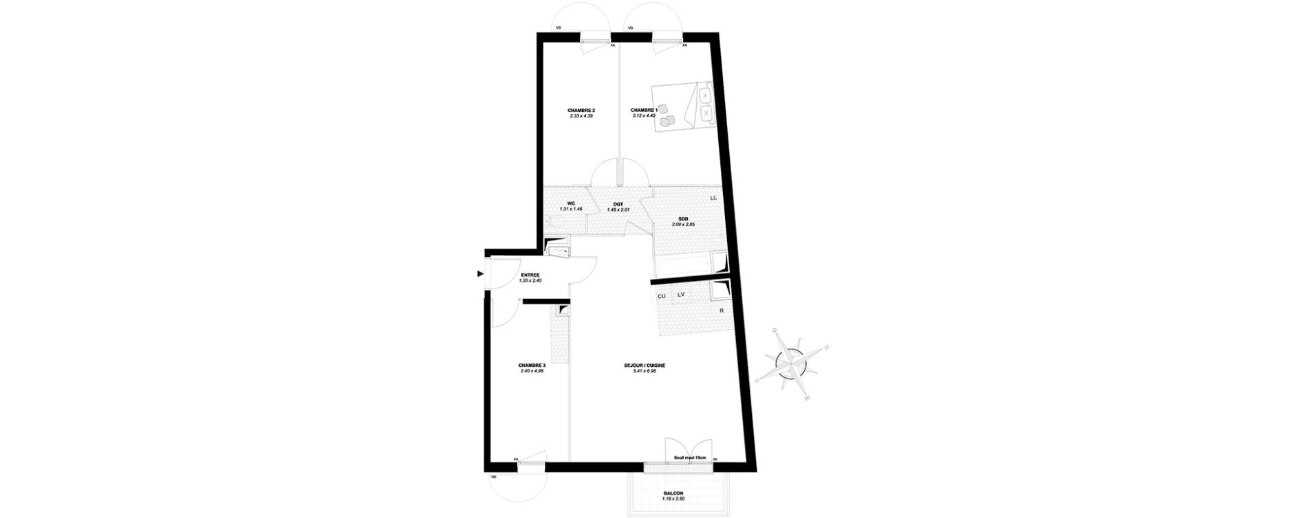 Appartement T4 de 80,52 m2 &agrave; Mantes-La-Ville Centre