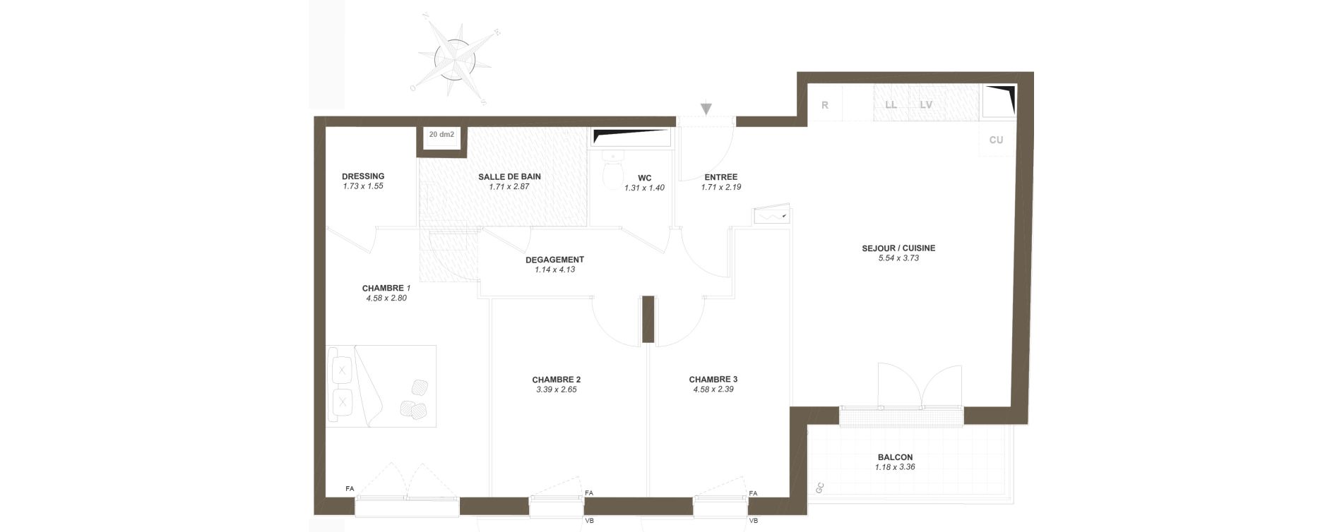 Appartement T4 de 68,89 m2 &agrave; Mantes-La-Ville Centre