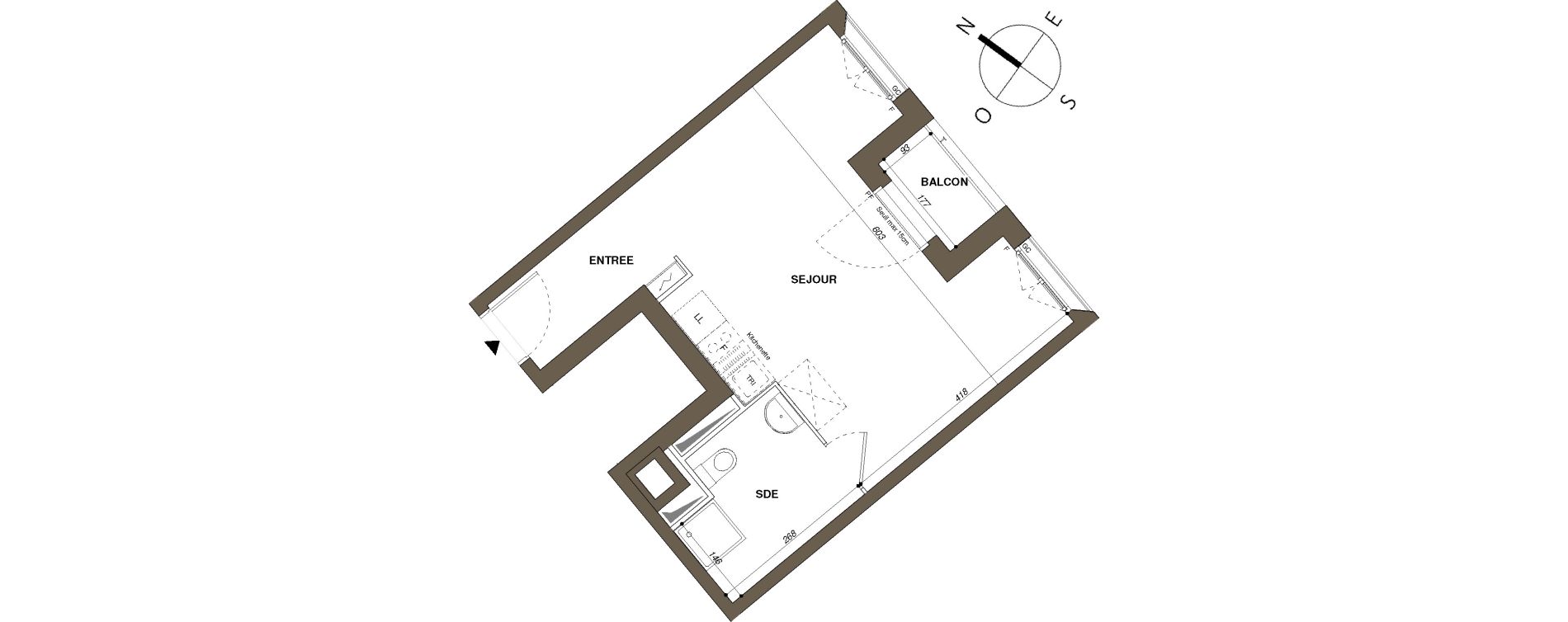 Appartement T1 de 32,60 m2 &agrave; Mantes-La-Ville Mantes-universit&eacute;