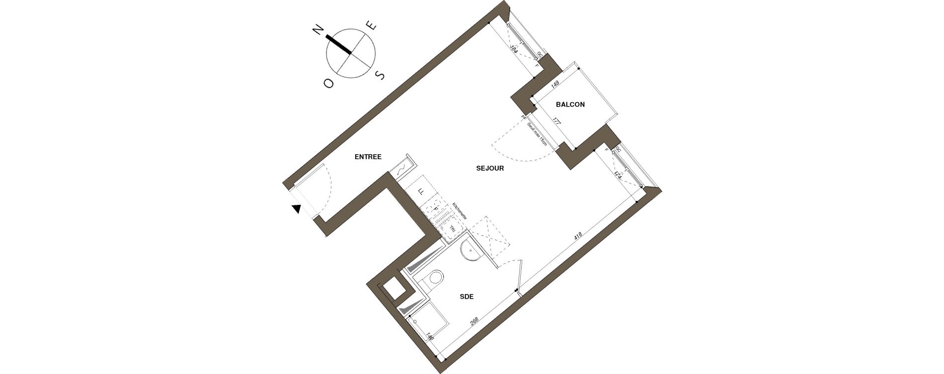 Appartement T1 de 32,60 m2 &agrave; Mantes-La-Ville Mantes-universit&eacute;