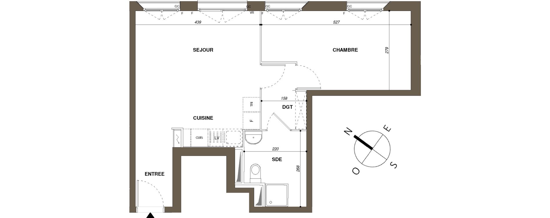 Appartement T2 de 45,31 m2 &agrave; Mantes-La-Ville Mantes-universit&eacute;