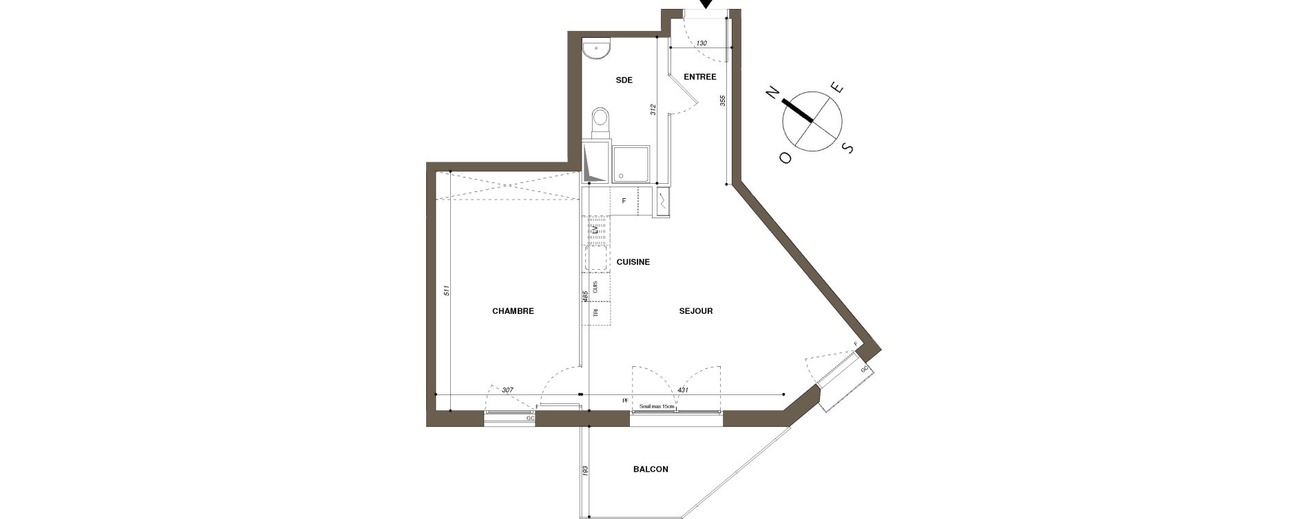 Appartement T2 de 48,26 m2 &agrave; Mantes-La-Ville Mantes-universit&eacute;
