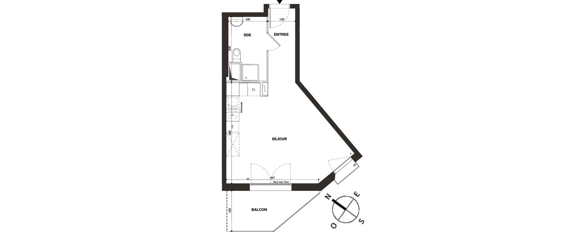 Appartement T1 de 33,10 m2 &agrave; Mantes-La-Ville Mantes-universit&eacute;
