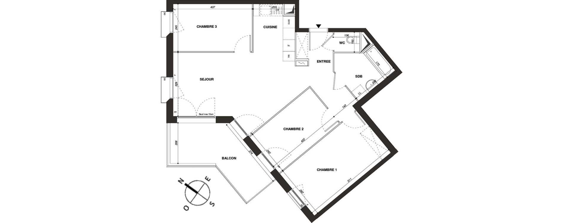 Appartement T4 de 74,80 m2 &agrave; Mantes-La-Ville Mantes-universit&eacute;