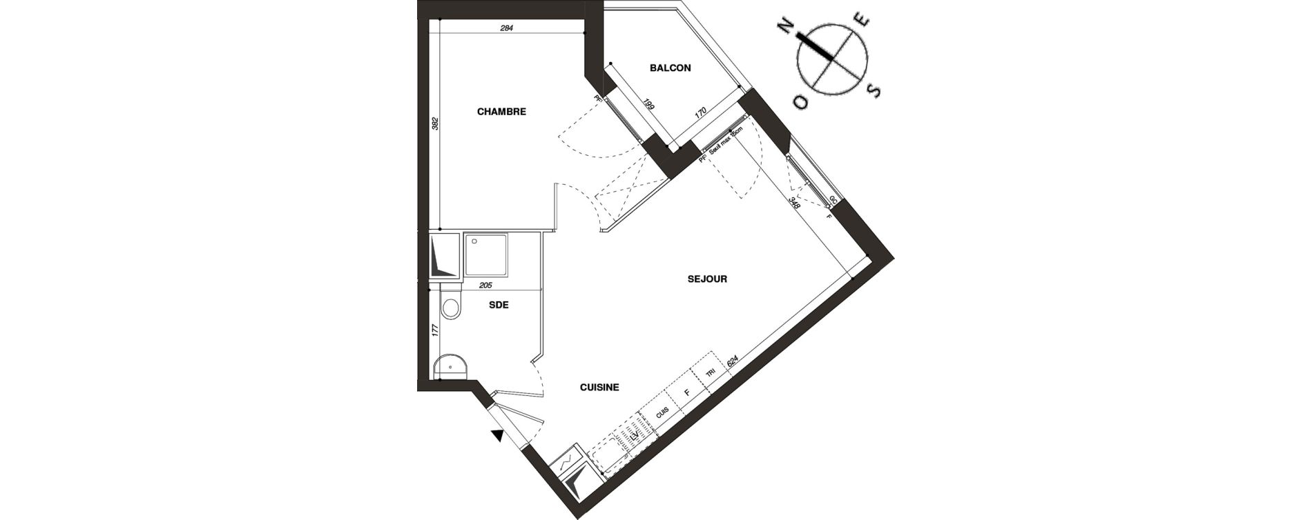 Appartement T2 de 40,38 m2 &agrave; Mantes-La-Ville Mantes-universit&eacute;