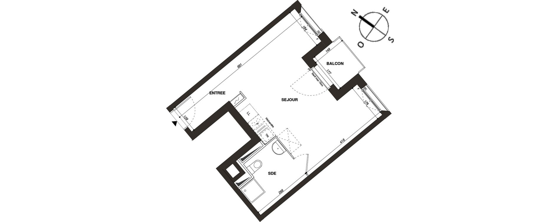 Appartement T1 de 32,53 m2 &agrave; Mantes-La-Ville Mantes-universit&eacute;