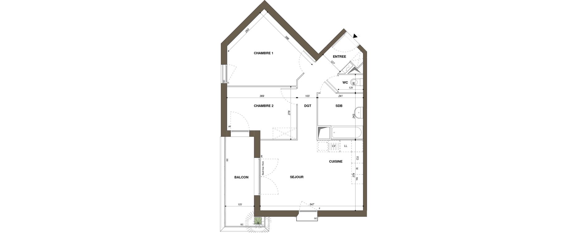 Appartement T3 de 57,28 m2 &agrave; Mantes-La-Ville Mantes-universit&eacute;