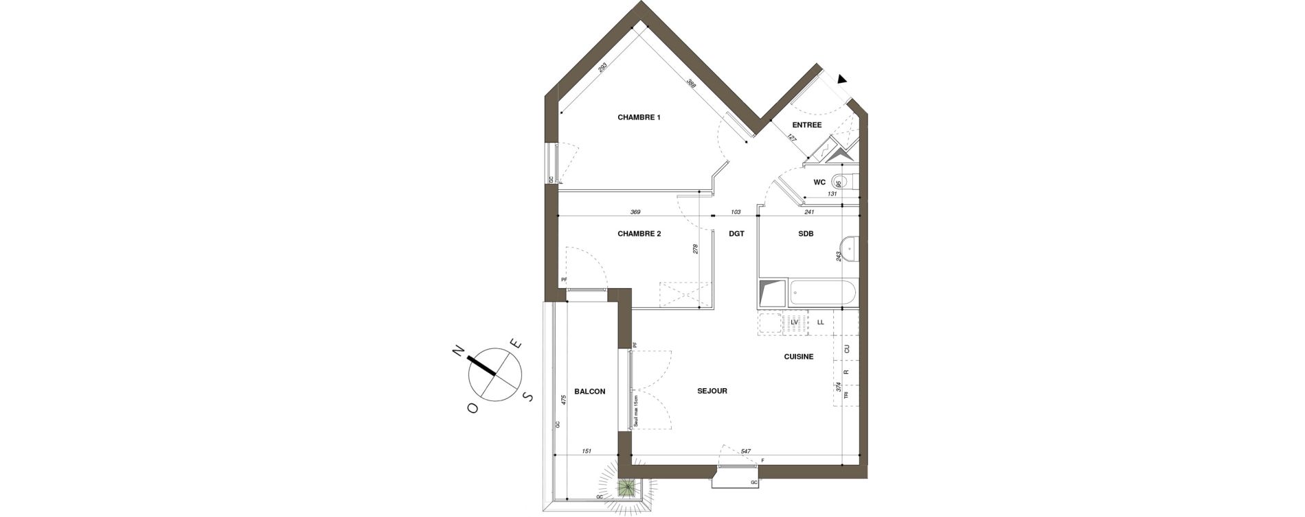 Appartement T3 de 57,29 m2 &agrave; Mantes-La-Ville Mantes-universit&eacute;