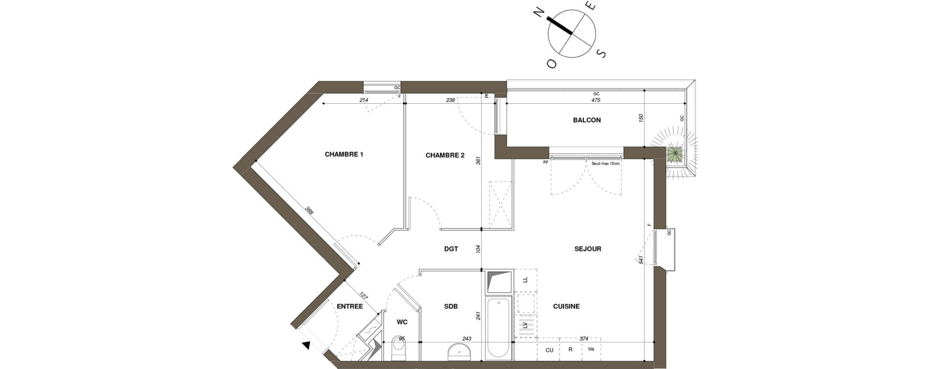 Appartement T3 de 57,08 m2 &agrave; Mantes-La-Ville Mantes-universit&eacute;