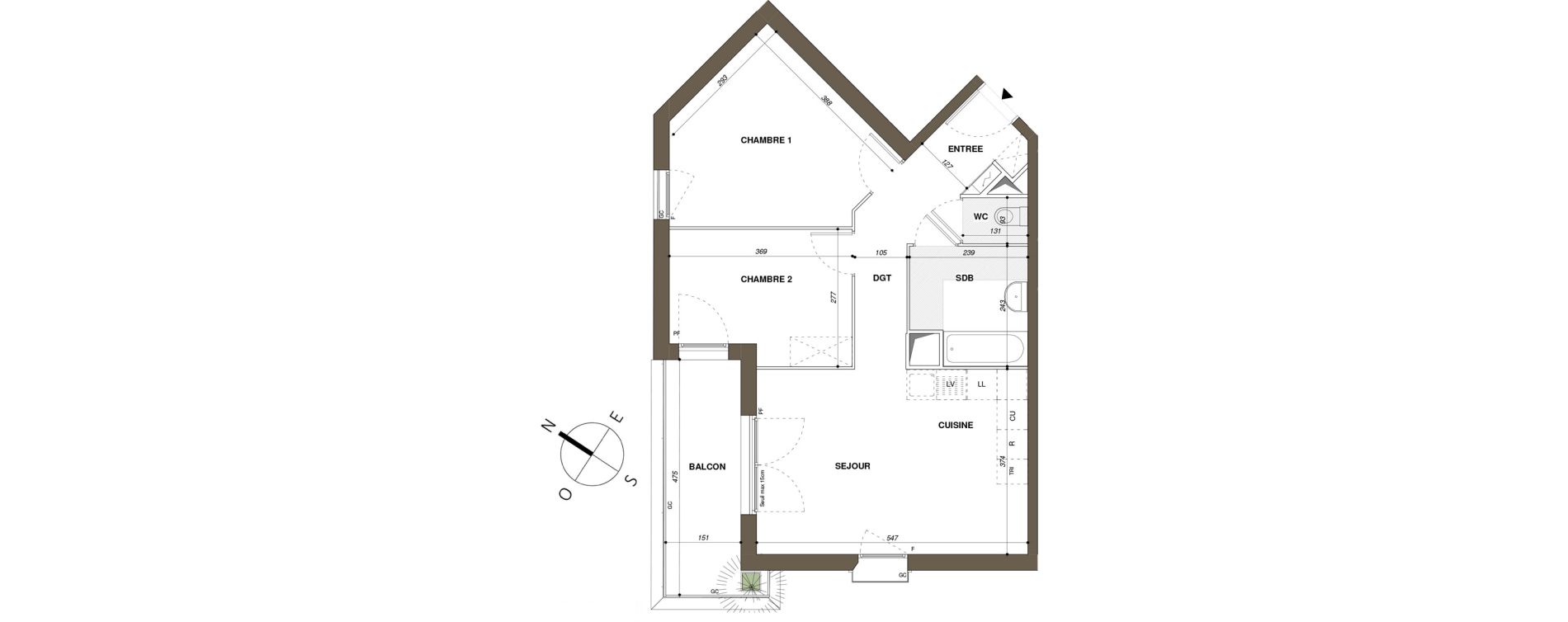 Appartement T3 de 57,45 m2 &agrave; Mantes-La-Ville Mantes-universit&eacute;