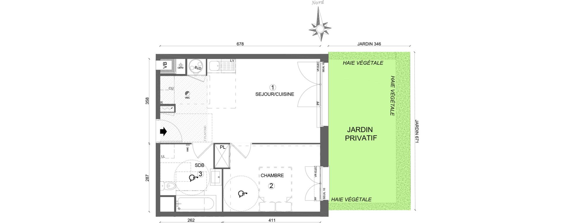 Appartement T2 de 41,95 m2 &agrave; Mantes-La-Ville Domaine de la vallee