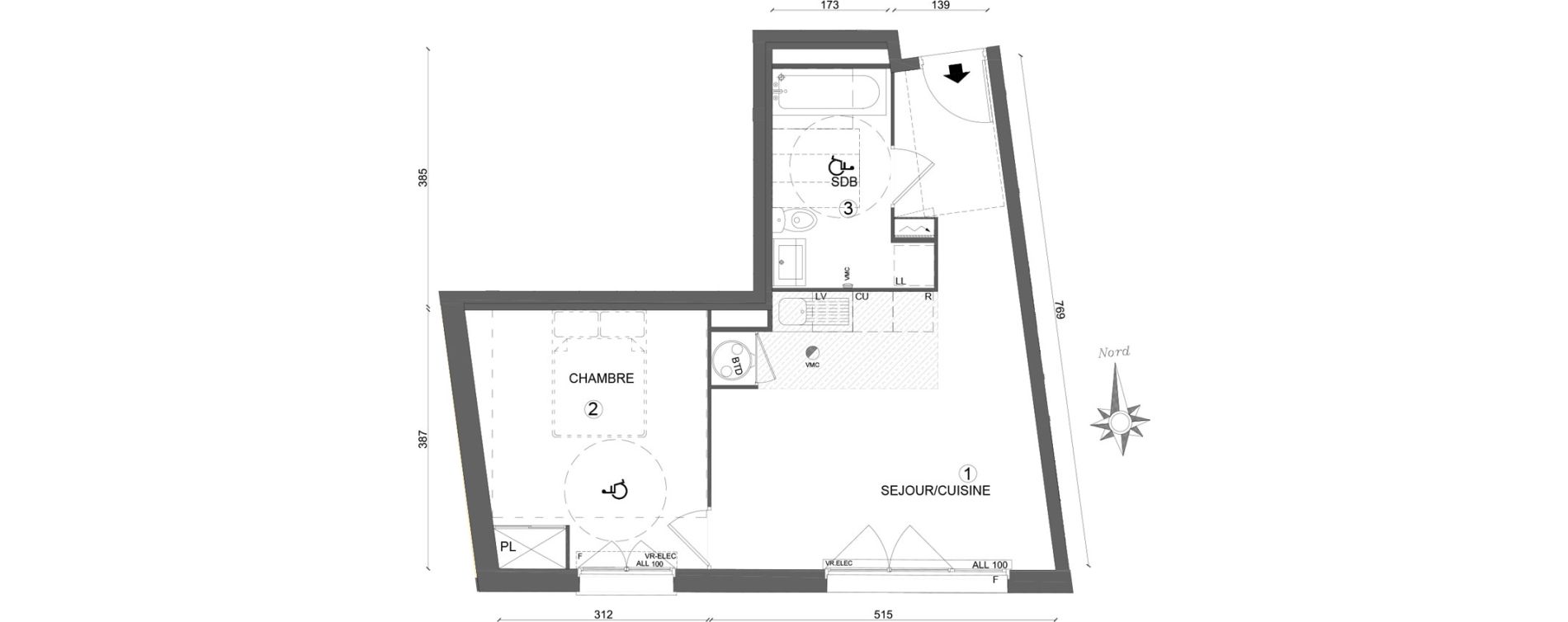 Appartement T2 de 43,75 m2 &agrave; Mantes-La-Ville Domaine de la vallee