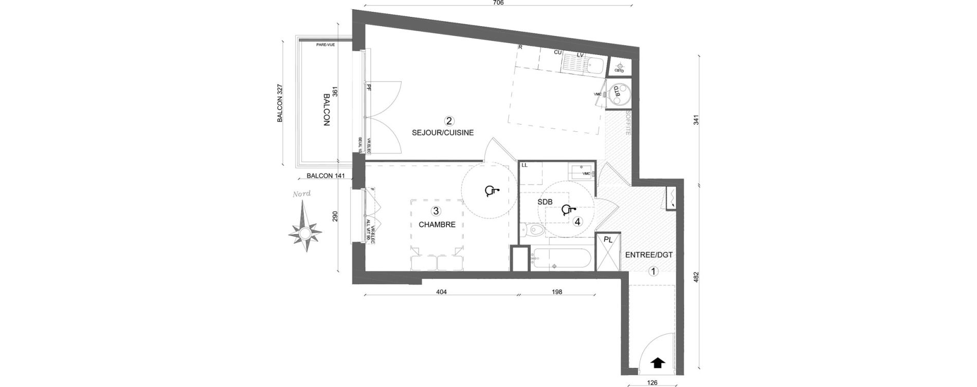 Appartement T2 de 47,35 m2 &agrave; Mantes-La-Ville Domaine de la vallee