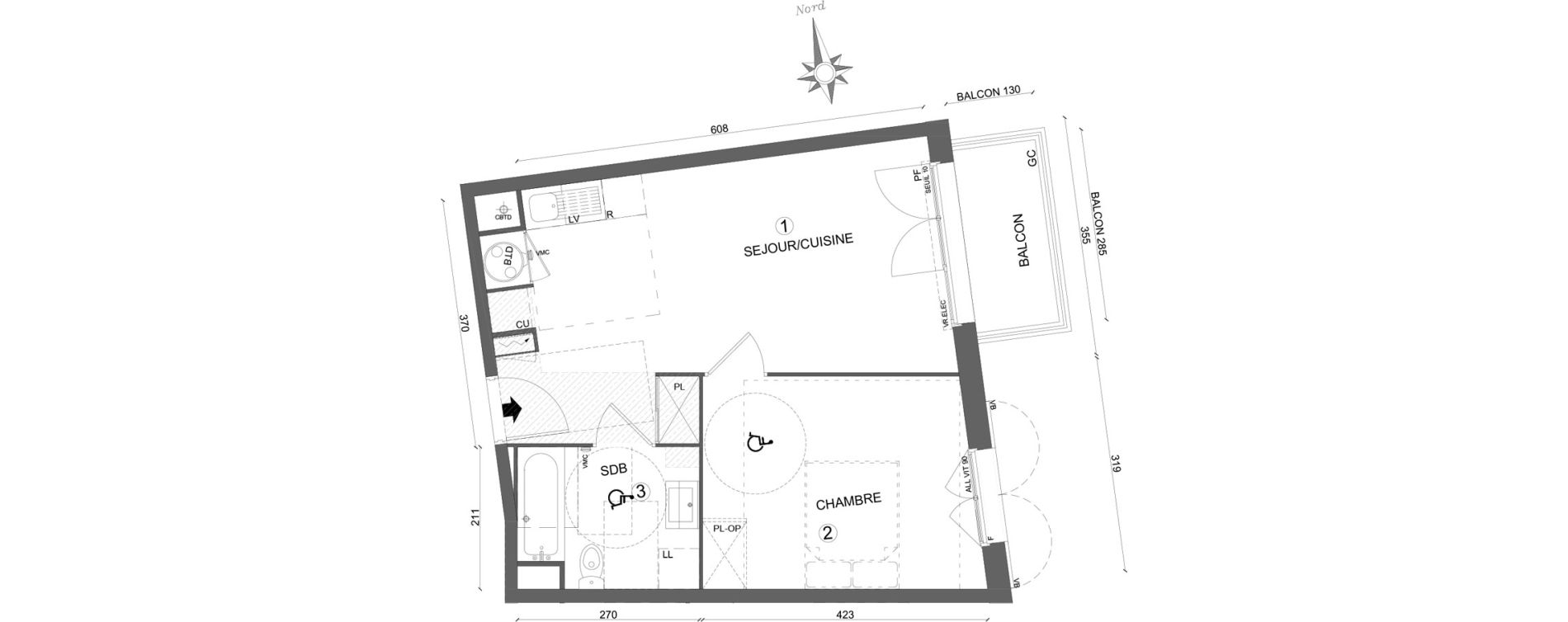 Appartement T2 de 41,40 m2 &agrave; Mantes-La-Ville Domaine de la vallee