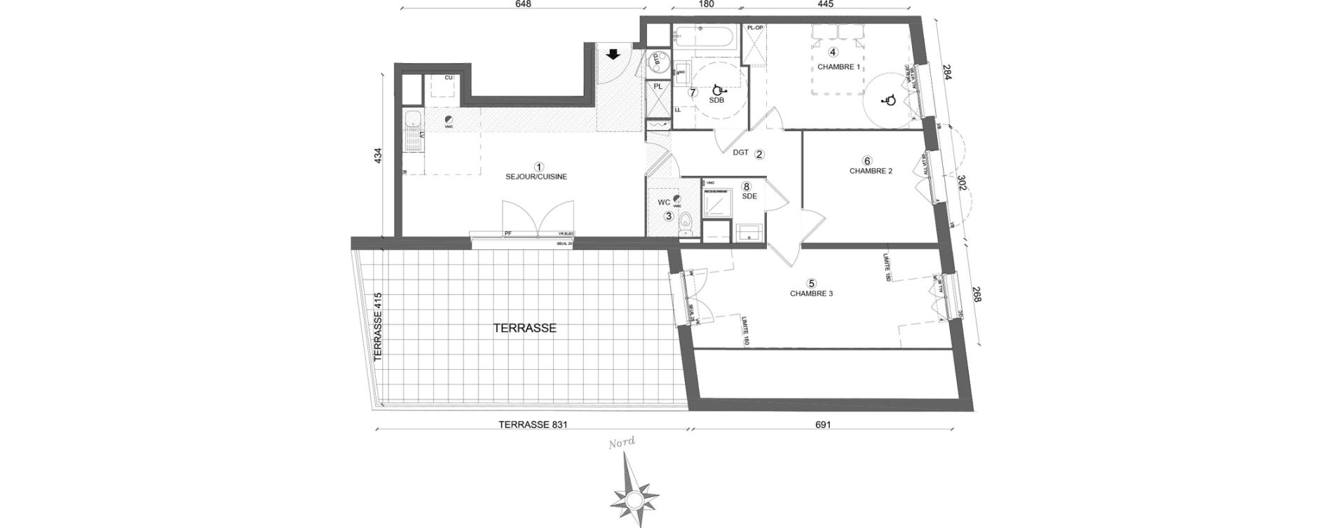 Appartement T4 de 80,45 m2 &agrave; Mantes-La-Ville Domaine de la vallee