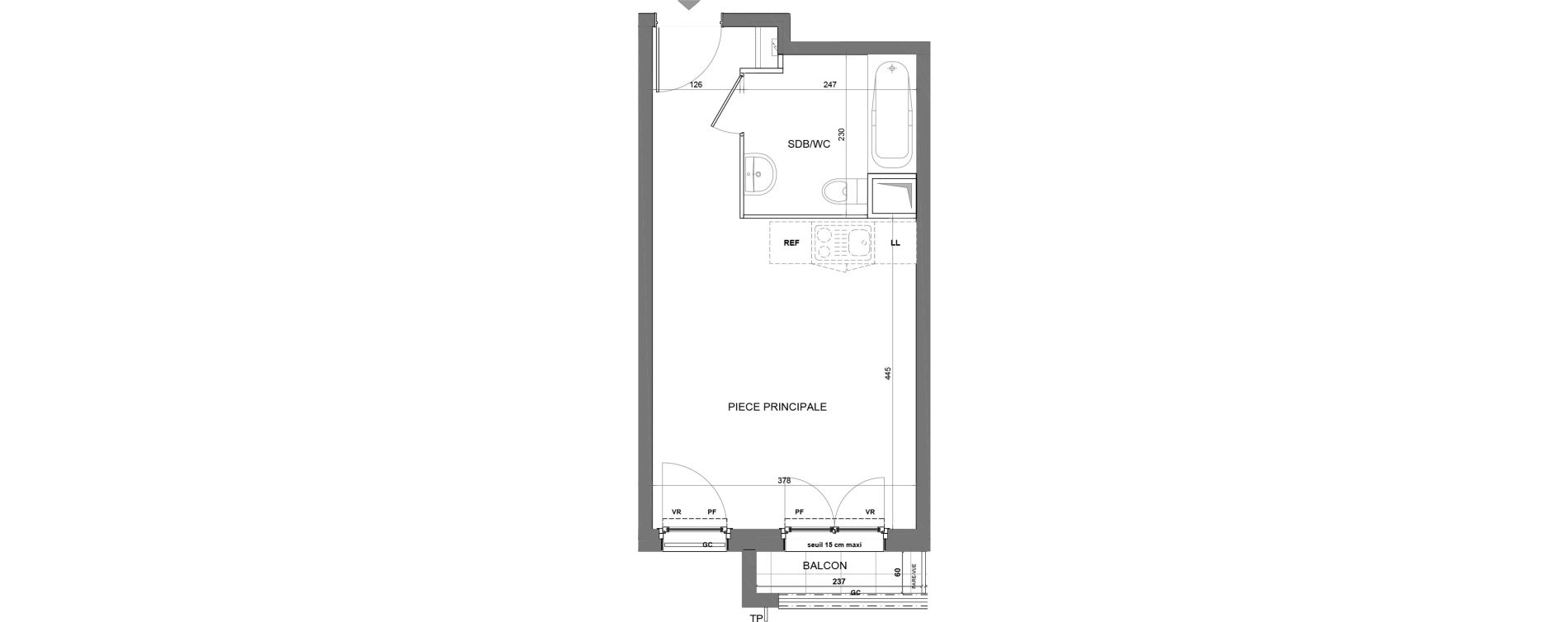 Appartement T1 de 25,55 m2 &agrave; Mantes-La-Ville Salengro jaures