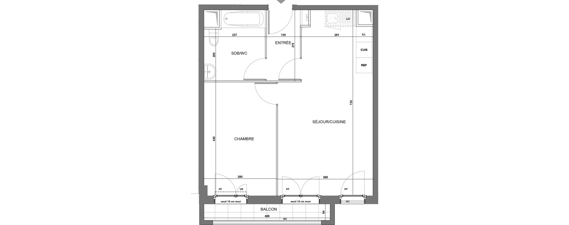Appartement T2 de 45,11 m2 &agrave; Mantes-La-Ville Salengro jaures
