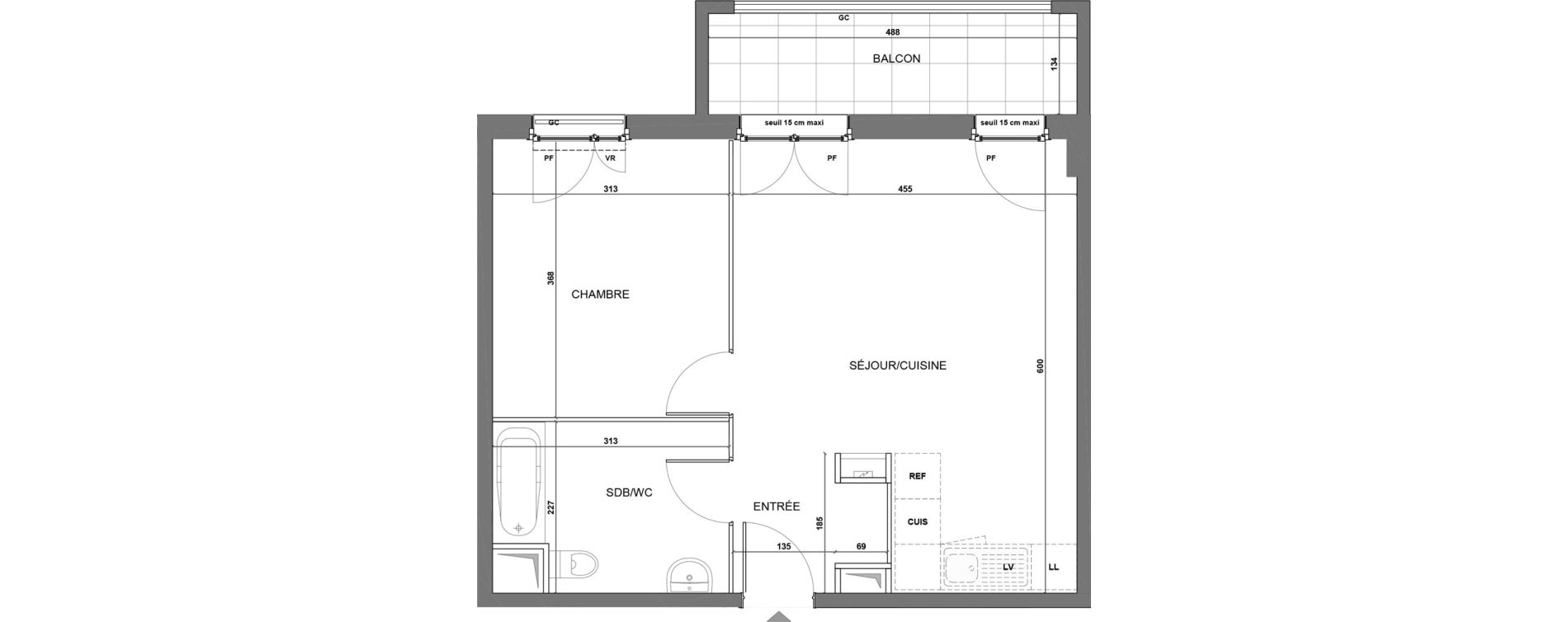 Appartement T2 de 44,72 m2 &agrave; Mantes-La-Ville Salengro jaures