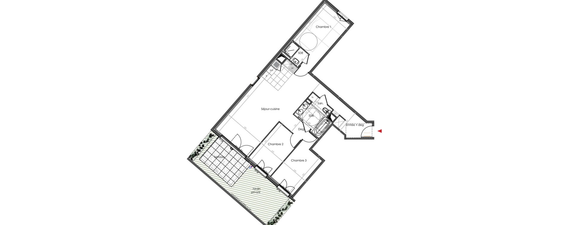 Appartement T4 de 83,30 m2 &agrave; Marly-Le-Roi Ouest - witold - montr&eacute;al