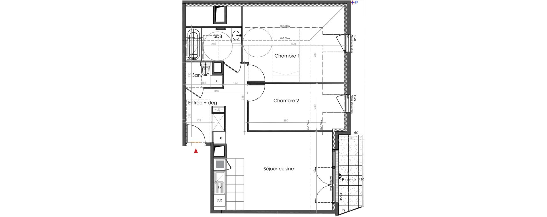 Appartement T3 de 62,30 m2 &agrave; Marly-Le-Roi Ouest - witold - montr&eacute;al