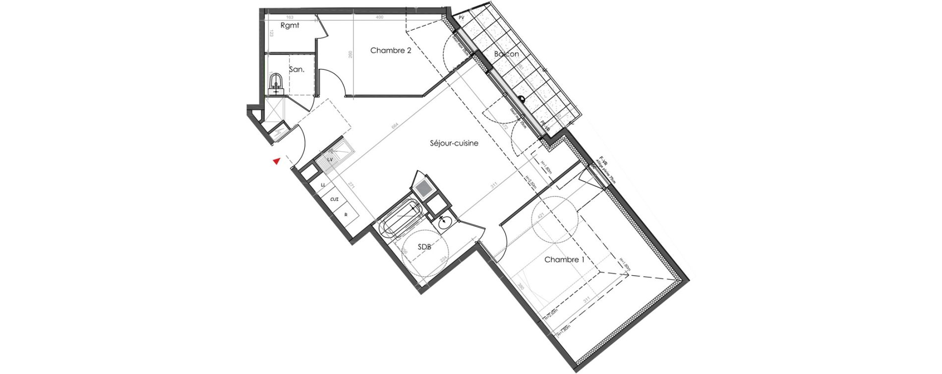 Appartement T3 de 63,60 m2 &agrave; Marly-Le-Roi Ouest - witold - montr&eacute;al