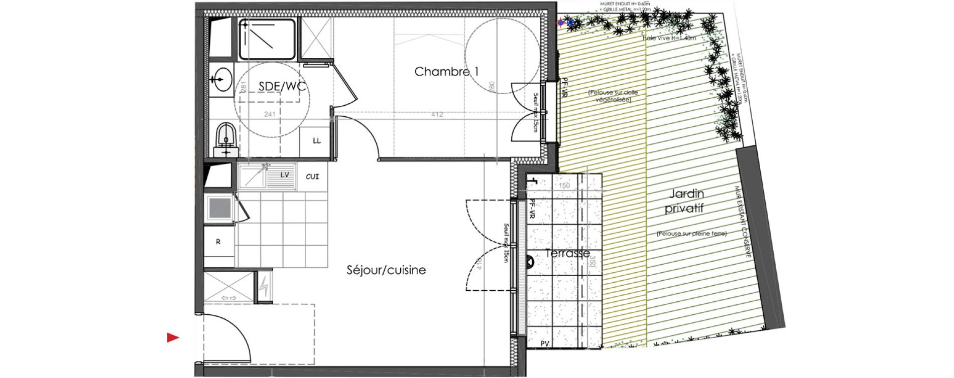 Appartement T2 de 41,95 m2 &agrave; Marly-Le-Roi Ouest - witold - montr&eacute;al