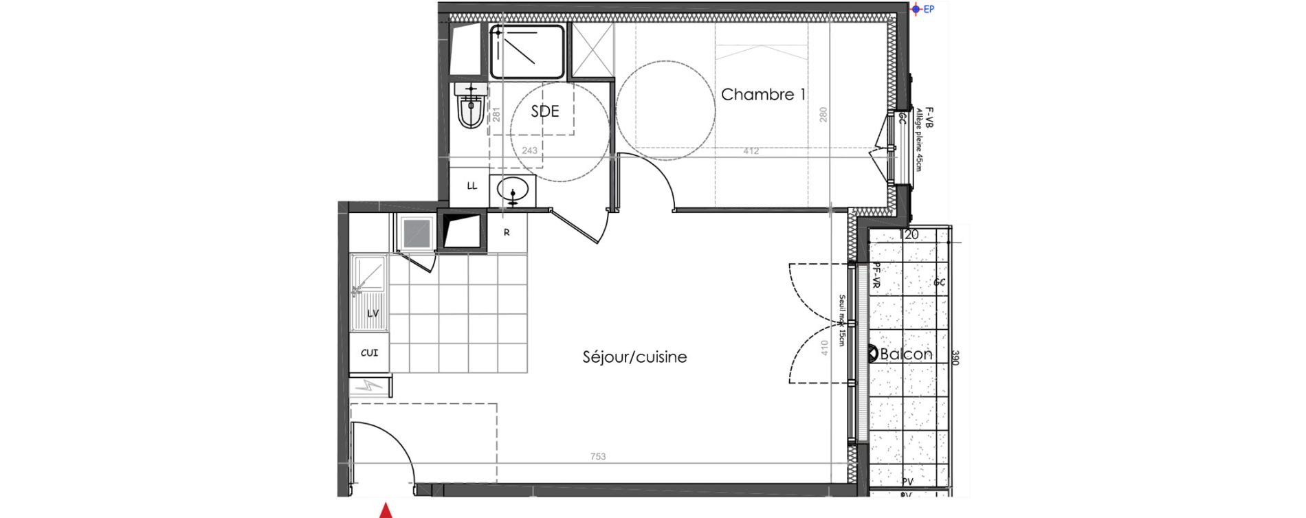 Appartement T2 de 47,85 m2 &agrave; Marly-Le-Roi Ouest - witold - montr&eacute;al