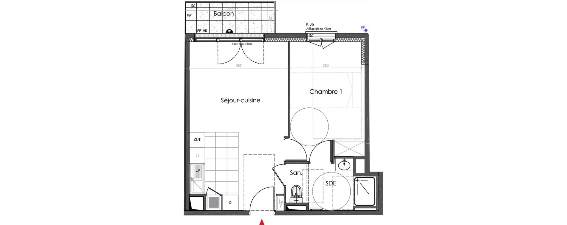 Appartement T2 de 43,85 m2 &agrave; Marly-Le-Roi Ouest - witold - montr&eacute;al