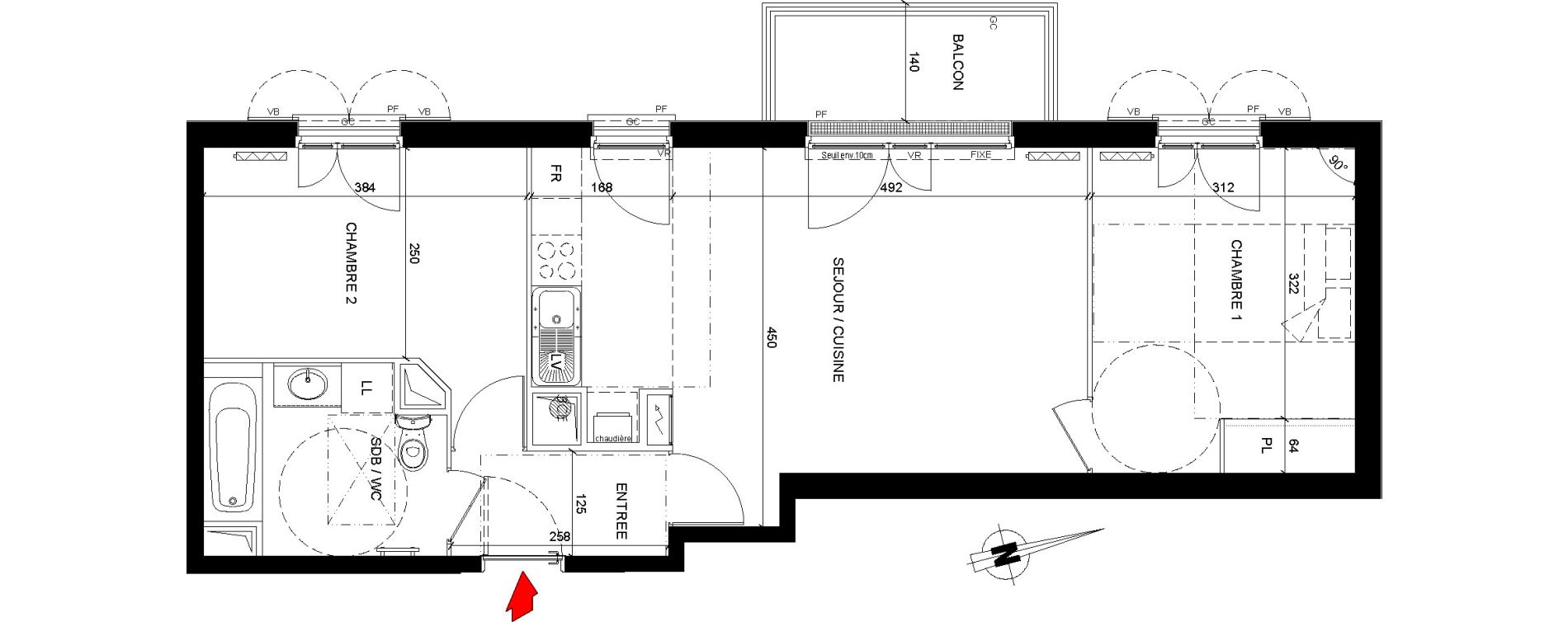 Appartement T3 de 56,85 m2 &agrave; Marly-Le-Roi Les vauillons