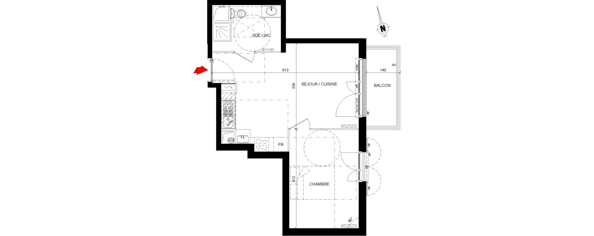 Appartement T2 de 38,55 m2 &agrave; Marly-Le-Roi Les vauillons