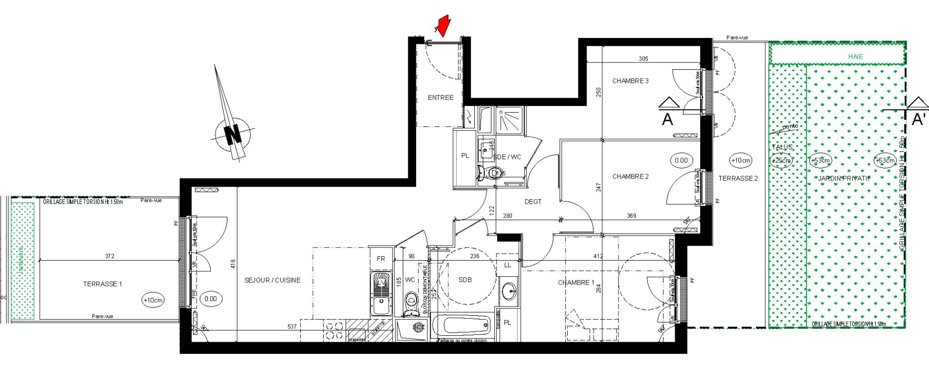 Appartement T4 de 75,00 m2 &agrave; Marly-Le-Roi Les vauillons
