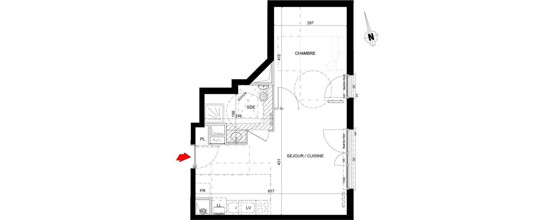 Appartement T2 de 39,53 m2 &agrave; Marly-Le-Roi Les vauillons