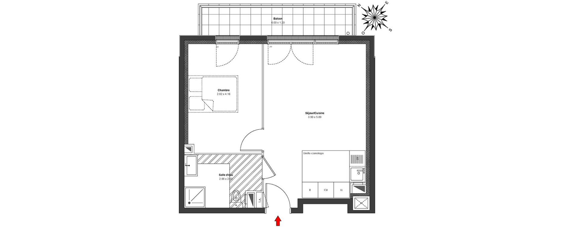 Appartement T2 de 40,31 m2 &agrave; Maurepas Centre