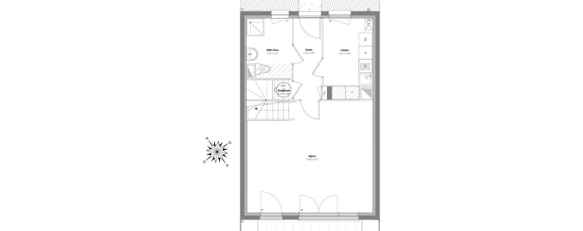 Appartement T4 de 90,74 m2 &agrave; Maurepas Centre