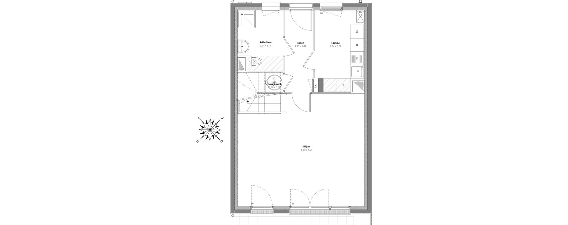 Appartement T4 de 90,51 m2 &agrave; Maurepas Centre