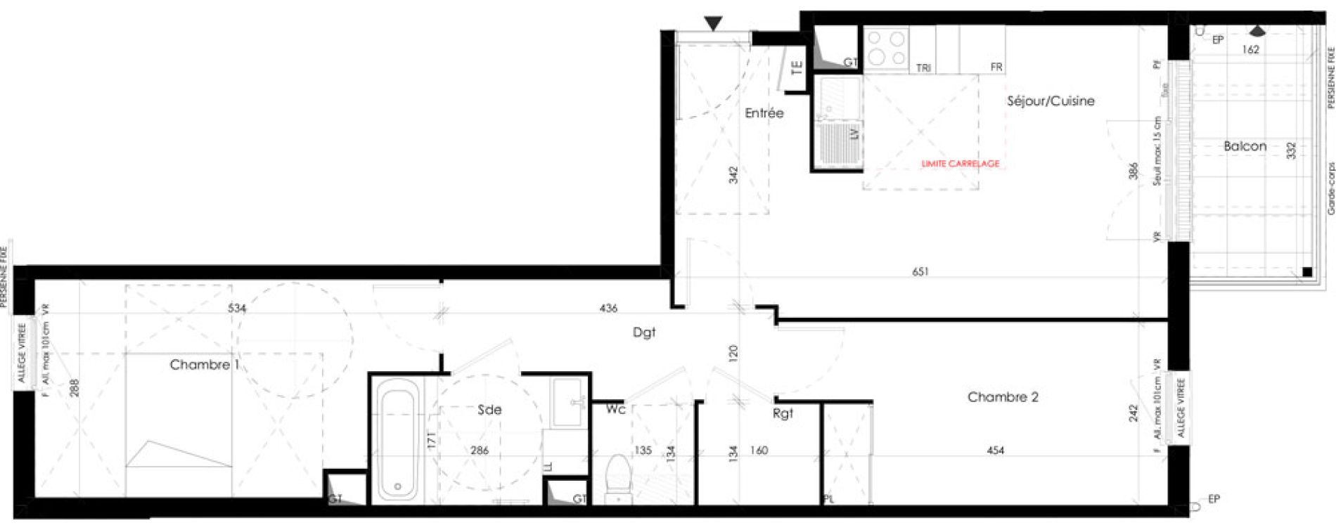 Appartement T3 de 63,41 m2 &agrave; Maurepas Centre