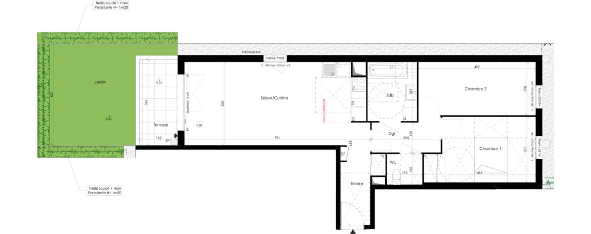 Appartement T3 de 66,92 m2 &agrave; Maurepas Centre
