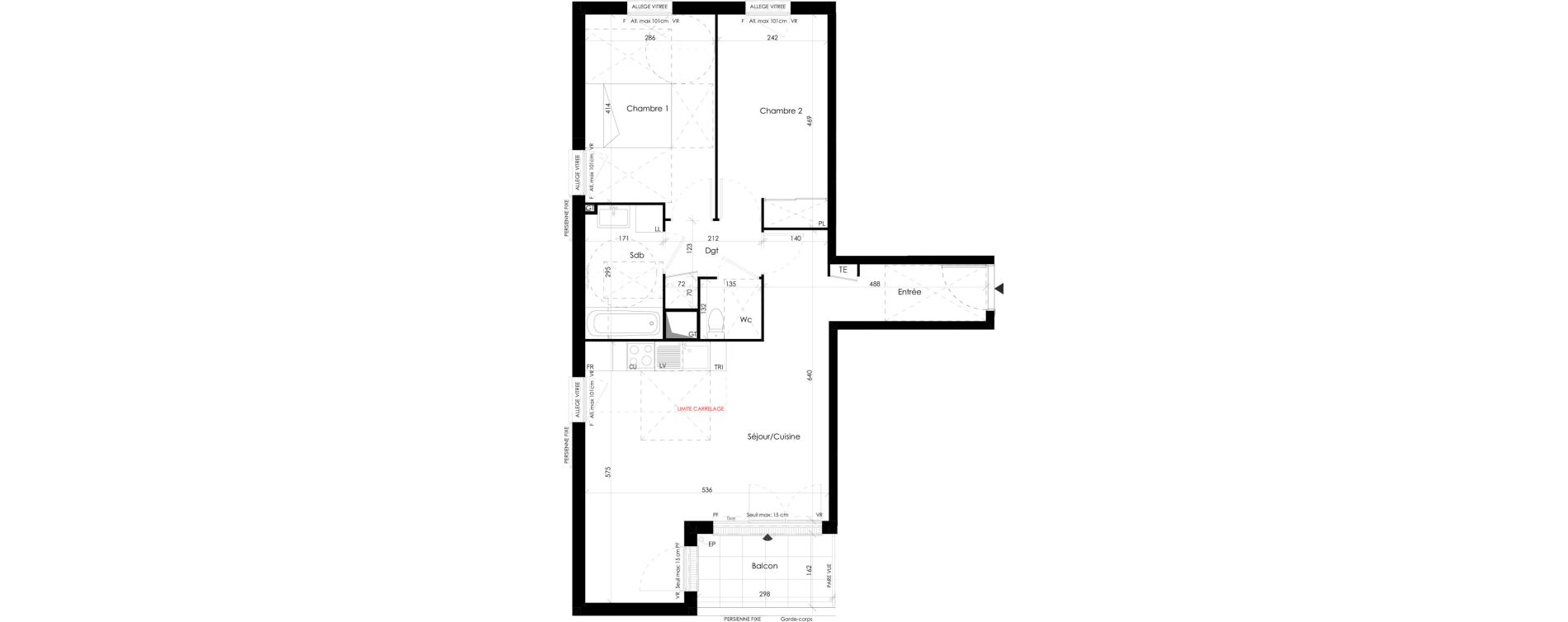 Appartement T3 de 65,97 m2 &agrave; Maurepas Centre