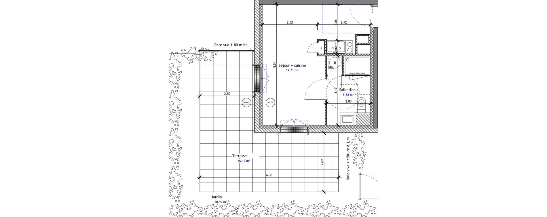 Studio de 25,59 m2 &agrave; M&eacute;r&eacute; Centre