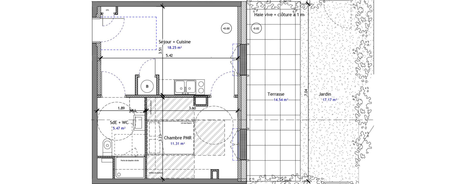 Studio de 35,03 m2 &agrave; M&eacute;r&eacute; Centre