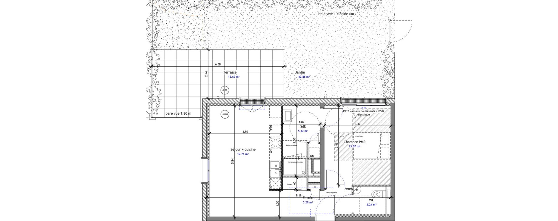 Appartement T2 de 45,78 m2 &agrave; M&eacute;r&eacute; Centre