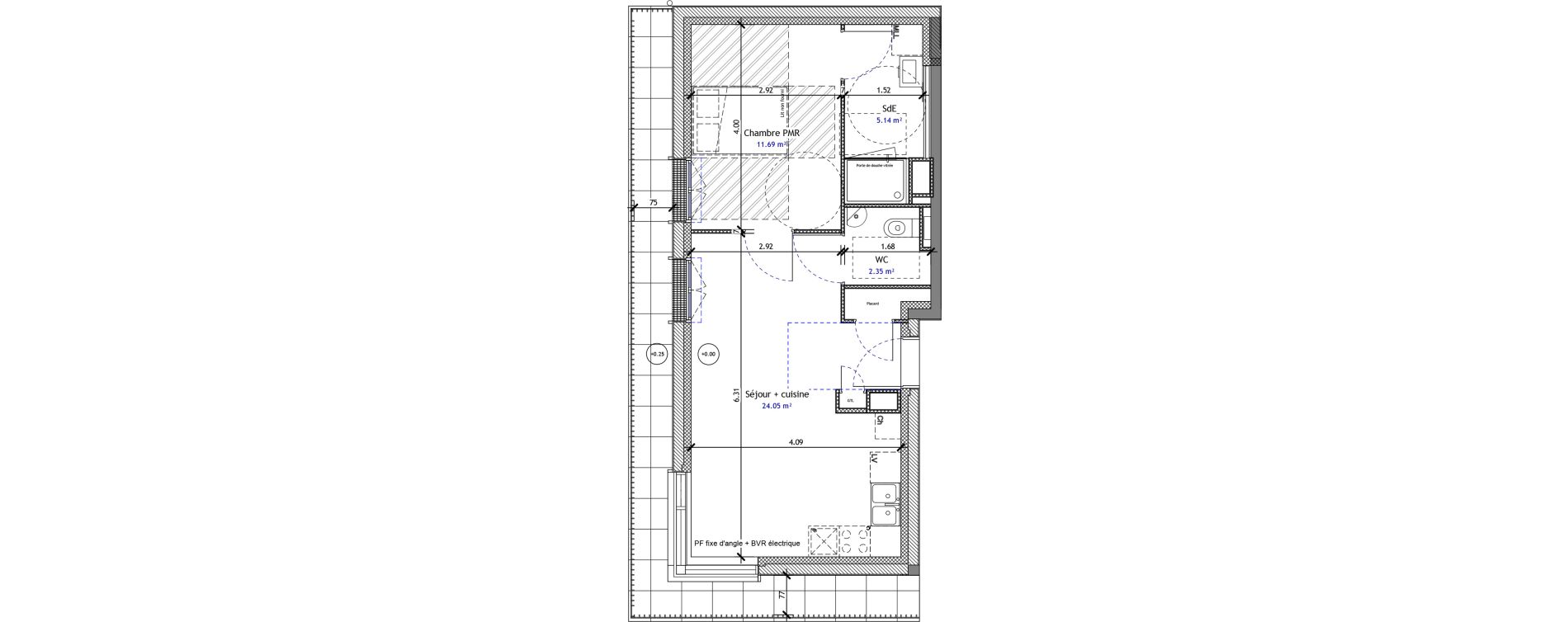 Appartement T2 de 43,23 m2 &agrave; M&eacute;r&eacute; Centre