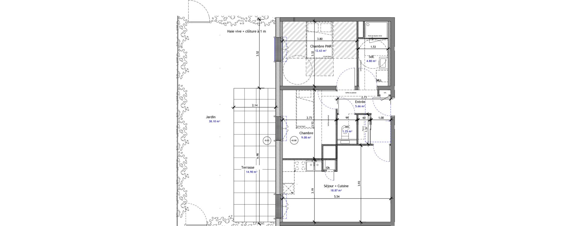 Appartement T3 de 52,29 m2 &agrave; M&eacute;r&eacute; Centre