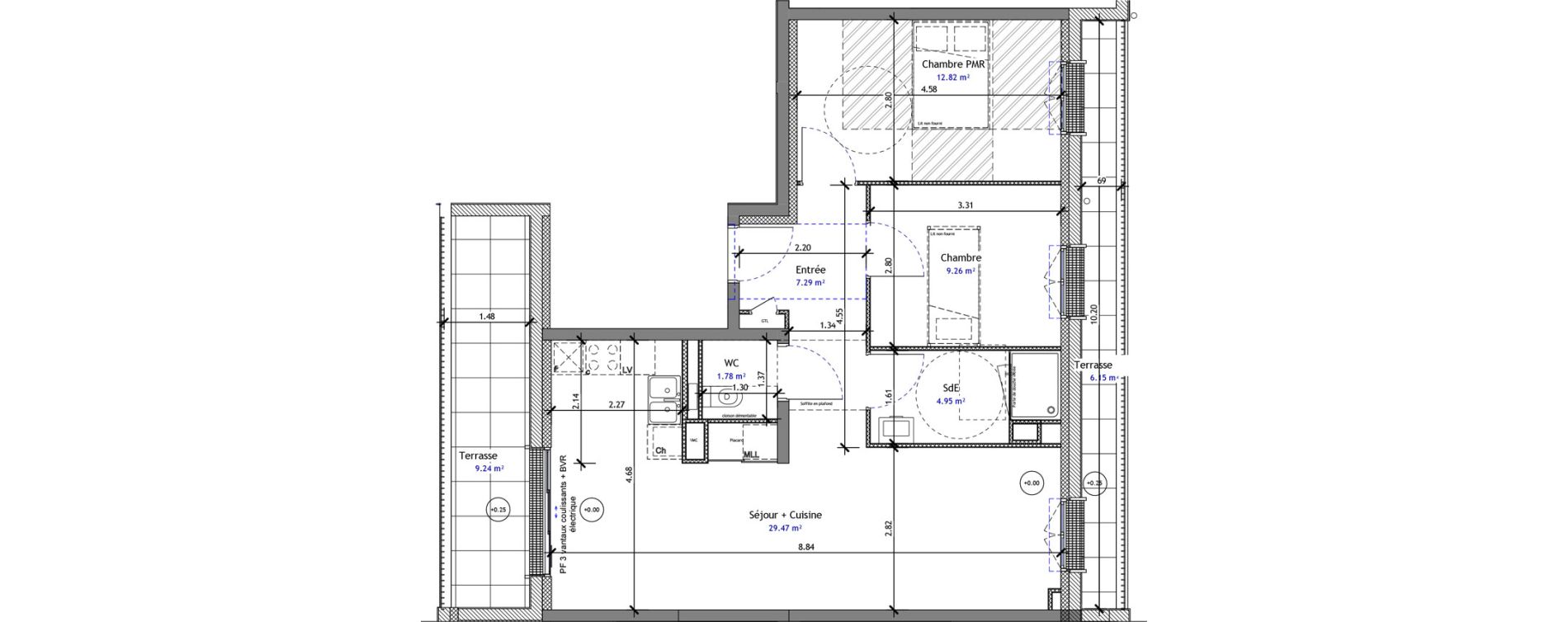 Appartement T3 de 65,57 m2 &agrave; M&eacute;r&eacute; Centre